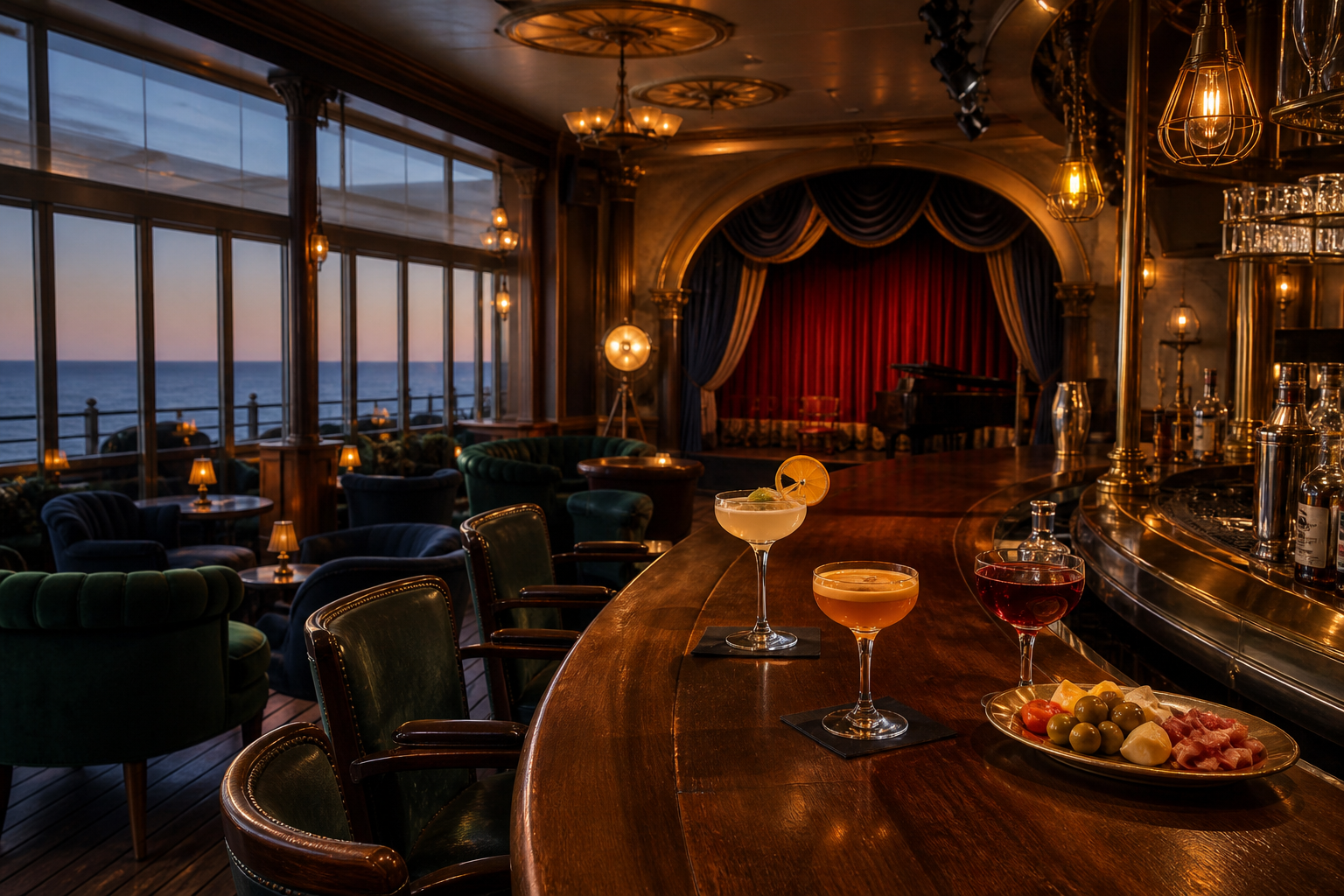 Vintage-styled lounge interior at Disney's BoardWalk